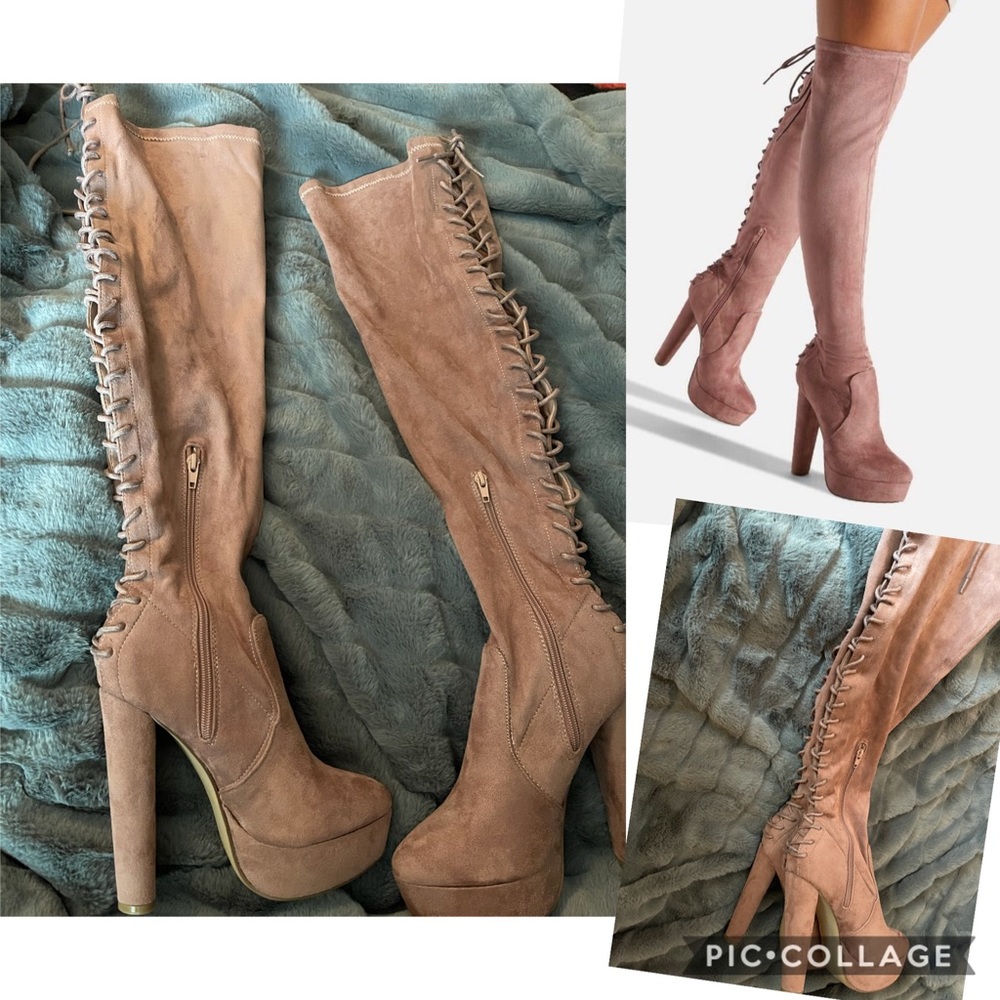 💋 5/$25 Shoedazzle ELSY Lace up Suede Boots